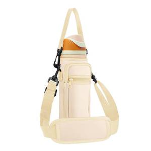 lot 4452 image: SLEILIN Neoprene Water Bottle Holder Bag with Cell Phone Pocket Compatible with Owala FreeSip 24 oz��Water Bottle Carrying Bag ��with Adjustable Shoulder Strap,for 24oz Stainless Steel Water Bottle