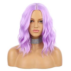 lot 4486 image: eNilecor Purple Wig, Short Colored Wigs Bob Wig for Women, Natural Wavy Colorful 14 Inch Middle Part Synthetic Lilac Neon Wig for Cosplay Party Costume��lavender Purple��
