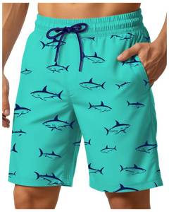 lot 4499 image: 9 Inch 9in Men Swim Trunks with Mesh no Compression Liner Quick Dry Drawstring Male Swimwear Swimsuit Swimtrunks Boardshort Bathing Suit Fair Beach Water Short Zipper Pocket Lined Inseam Harbor 7 10