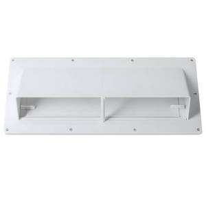 lot 6028 image: Ambuker RV Exhaust Vent Cover ABS Plastic Waterproof Range Hood Vent with Damper Lock Sidewall Stove Covers Replacement Kit for Motorhomes Trailers Camper Vans (White)