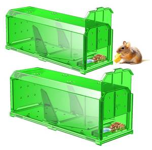 lot 9591 image: Mouse Traps Indoor for Home, Catch and Release, 2 Pack Large Size Live Mouse Trap No Kill, Sensitive Humane Mouse Trap, Safe Rat Trap for Dog Cat and Family