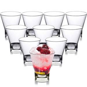 lot 11060 image: 24 Pcs 9oz Plastic Martini Glasses Reusable Bulk Stemless Short Cocktail Glasses Clear Margarita Cups Unbreakable Cups for Wine Drinking Poolside Outdoor Party Restaurant Weddings Picnics 22 Pcs