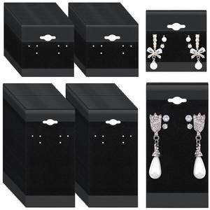 lot 11067 image: Tondiamo 200 Pcs Black Velvet Plastic Display Cards for Earrings 2 x 2 and 2 x 4 Earring Cards for Selling Earring Display Cards Holder Bulk for Earrings Ear Studs Jewelry Accessories