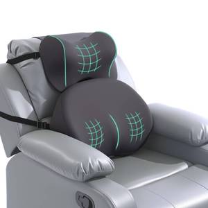 lot 11098 image: ROYALAY 2 Pcs Recliner Pillow for Neck Lumbar Support, Memory Foam Lumbar Pillow for Recliner with Adjustable Headrest, Back Support for Office Chairs Couch
