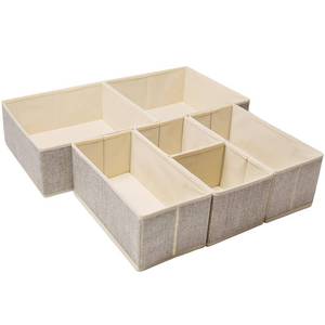 lot 11103 image: Criusia Underwear Drawer Organizer, 6 Set Foldable Underwear Drawer Organizer and Closet Dividers,Storage Box for Clothes, Socks, Underwear (6 Bins, Beige)