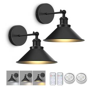 lot 11116 image: Battery Operated Wall Sconce Set of 2,Vintage Sconces Wall Decor Set of 2 with Remote,Dimmable Wall Lights for Living Room,Wall Lamp Fixture Indoor Bedroom Farmhouse Gallery Kitchen,Black