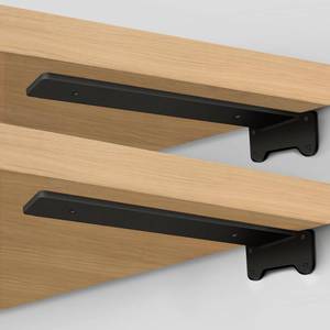 lot 11125 image: Floating Shelf Brackets Heavy Duty Industrial Garage Shelf Bracket for Corners Black Metal Wall Mount Hardware for Wood Shelf Support Without Wood Board