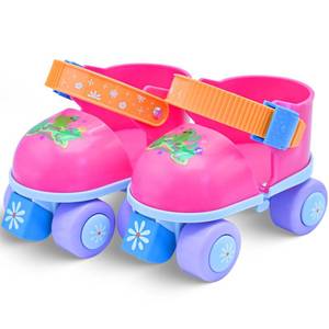 lot 11137 image: SMOOJOY Toddler Roller Skates for Kids Girls Boys Ages 2-5 Adjustable Quad Skate Shoes for Beginners Red Rollerskates