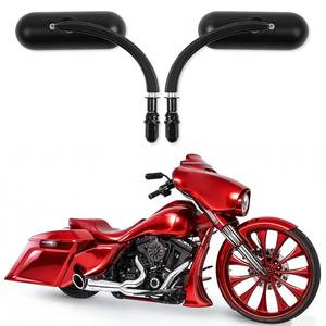 lot 12326 image: DREAMIZER Black Motorcycle Universal Oval Rear View Side Mirrors Compatible with Harley Street Bike Scooter Chopper Cruiser Sportster Dyna Softail Dirt Bike