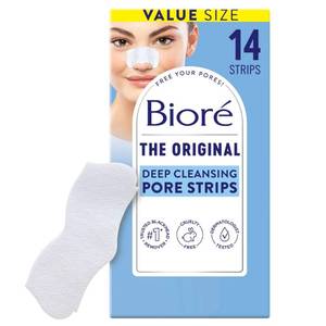 lot 12332 image: Bior� Original Blackhead Remover Strips, Deep Cleansing Nose Strips With Instant Pore Unclogging, Features C-Bond Technology, Oil-Free, Non-Comedogenic Use, 14 Count