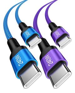 lot 12342 image: 240W USBC iPhone 16 Charger Cable 10FT, 2Pack USB C to USB C Cable for iPhone 17 Air 17 Pro Max 1615 Pro Max, Samsung S25 S24 Ultra, Braided Type-C Fast Charging Cord for Pixel 10 9a, MacBook Pro