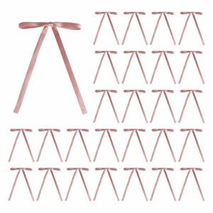 lot 12356 image: Meseey 30 Pcs Satin Bows with Twist Tie 5 x 7 Inch Pretied Premade Ribbon Bows for Tree Wreath Garland Home Decor Indoor Outdoor Decorations (Rose Gold)