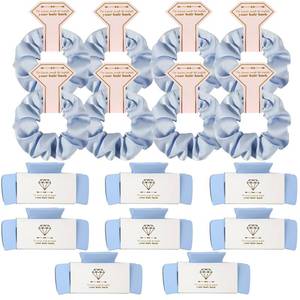 lot 12377 image: Loanzeg Bridesmaid Scrunchies Proposal Gifts 4.1 Inch Square Set of 8 Bachelorette Hair Claw Clips ideas Bridal Shower Gift for Wedding Party Favors (16pcs Dusty Blue)