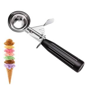 lot 12385 image: TOPKITCHEN Commercial-Grade Ice Cream Scoop 4 oz, 188 Stainless Steel Cookie Scoop with Plastic Handle, Portion Control Disher Scoop for Bakeries, Restaurants & Dessert Shops, #8, Grey