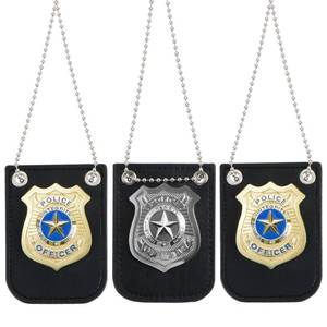 lot 12399 image: Spooktacular Creations Gold and Silver Badge Set for Police Pretend Halloween Dress Up Games, Cop Play Costume Accessories, Party Favors, Christmas Stuffers for Boys Men Women(Missing One)