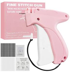 lot 12429 image: JIDSPWLS Stitch Gun for Clothes,Handheld Stitch Gun Quick Clothing Fixer,Sewing Kit Includes 1,500 Black Fasteners & 1,500 White Fasteners & 6 Needles,Tagging Gun (Pink)