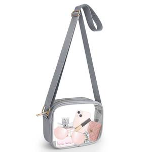 lot 12450 image: KETIEE Clear Bag Stadium Approved, Transparent Crossbody Bag Clear Purse for Women See Through Handbag with Adjustable Strap for Concerts Sports Festivals (Grey)