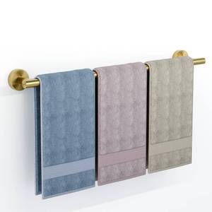 lot 13918 image: Brushed Gold Towel Bar, 24 Inch Towel Racks for Bathroom Wall Mounted, SUS304 Stainless Steel Bathroom Towel Holder, Total Length 26.4 Inch Towel Bars