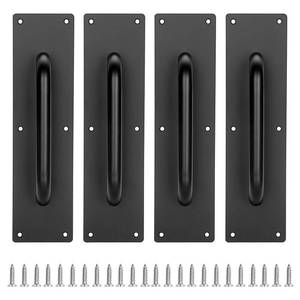 lot 13937 image: Sumnacon 4PCS Stainess Steel Door Push Plates,Sturdy Door Handle Plates with Screws,Solid Door Pulls for Home Office Public Commercial Places,Black