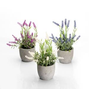 lot 13958 image: Velener Artificial Lavender Flowers(PinkWhitePurple), Small Fake Lavender Plants Pot Set of 3 - Faux Lavender Flowers for FarmhouseHome