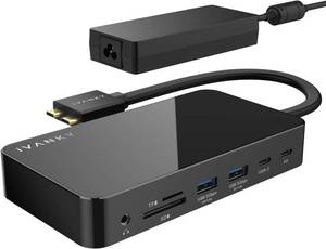 lot 13969 image: iVANKY 12-in-2 FusionDock 1 for M5 MacBook Dual 4K144Hz Monitor (Docking Station for M5M4 Base, M3M2M1 ProMax Mac)(150W Power Adapter, SDTF, USB, RJ45, 3.5mm Audio) Plug and Play 5Gbps Dock Hub