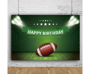 lot 14057 image: ssailue decor Football Party Decorations, 5x3 ft Vinyl Banner with Football Theme for Birthday Parties, Green