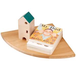 lot 14079 image: TRWISWDC Oak Corner Shelf 9 inches Natural Wood Floating Corner Shelves Round End Wall Mounted Display Shelf Corner Plant Stand for Bathroom Kitchen Bedroom Livingroom Floating Shelves