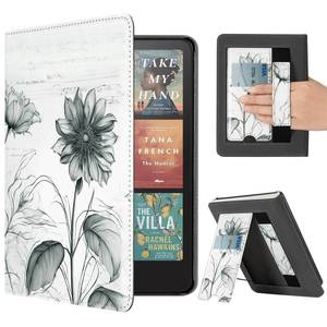 lot 14080 image: CoBak Case with Stand for Kindle Paperwhite 12th Gen 2024 Released (7) & Kindle Colorsoft Signature Edition - Durable PU Leather Cover with Auto Sleep Wake, Card Slot, Hand Strap Feature, Sunflower