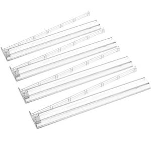 lot 14092 image: GUSTARIA Mahjong All-in-One Tile Rack & Pusher, Clear Acrylic Mahjong Rack and Pusher Combo, Modern American Mahjong Tile Racks, Set of 4, White