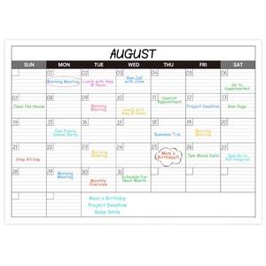 lot 14127 image: Large Dry Erase Calendar for Wall - Undated 1 Month Big Wall Calendar, 40 x 30, Erasable & Reusable Laminated Calendar with 8 Round Stickers, Great Layout Wall Calendar Dry Erase - Grey