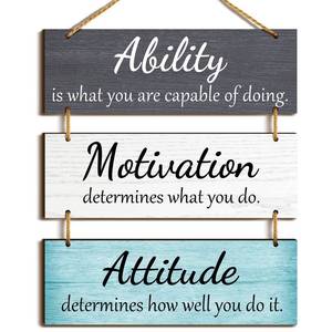 lot 14135 image: Jetec Office Wall Decor Inspirational Motivational Plaques with Sayings Rustic Wooden Hangings Ability Sign for Coworker Home Valentines Day Gift Office Artwork Decoration(Fresh Color)