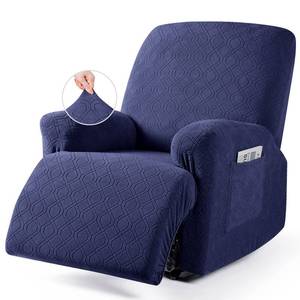 lot 15702 image: VANSOFY Oversized Recliner Chair Cover, 4-Pieces Stretch Recliner Covers for Recliner Chair Soft Reclining Chair Slipcover Jacquard Pattern Furniture Protector for Dogs Cats(Navy Blue)