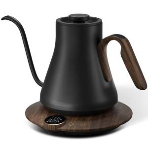 lot 15730 image: Cocinare Barista Collection Gooseneck Electric Kettle, �1�� Precise Temperature Control for Pour-Over Coffee & Tea, Quick Heating 1500W, Stainless Steel Interior, 0.9L (Obsidian Black)