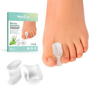 lot 16007 image: Welnove 12-Pack Gel Toe Separators �� Bunion Pads �� Toe Spacers for Straightening Overlapping Toes for Men and Women - Transparent
