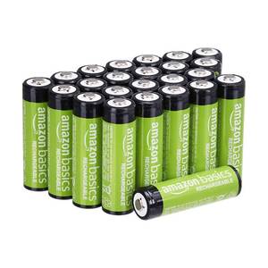 lot 16017 image: Amazon Basics 24-Pack Rechargeable AA NiMH Batteries, 2000 mAh, 1.2V, Low Self Discharge, Pre-Charged, Recharge up to 1000x Times