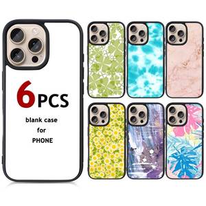 lot 16022 image: Weewooday 6 Pieces Sublimation Phone Case Blank Covers Compatible with iPhone 16 Pro Max Customize Custom DIY Printable Picture Anti-Slip Shockproof Heat Press Rubber Protective DIY Phone Covers