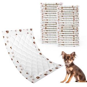 lot 16378 image: MICOOYO Dog Diaper Liners, Dog Diaper Pads, Disposable Dogs Booster Pads for Puppy, Belly Band Dogs Diapers Liners Male Doggie Diapers Inserts (Paws, XS 25Count)