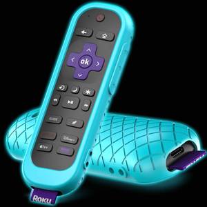 lot 16379 image: Case for Roku Remote Cover Compatible with Hisense and TCL TV Stick Controller, Silicone Skin Sleeve Blue