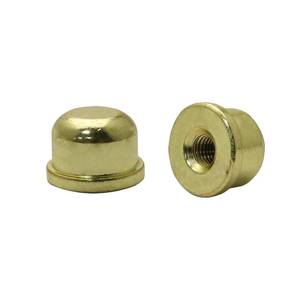 lot 16381 image: DGBRSM 2pcs Solid Lamp Finials Caps Tapped of Tops for Lamp Shade Holder Harp Lamp Finial Knob Lamp Accessories, Gold