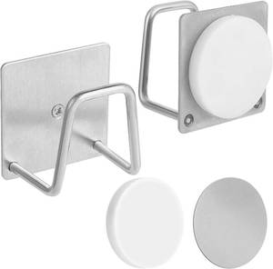 lot 16405 image: Everlling Magnetic Sponge Holder for Kitchen Sink,1 Pcs Strong Magnetic Stainless Steel Rack Stand, Kitchen Accessories, Dish Sponge Organizer, Scrubber Caddy, with Extra Magnets and Metal Plates