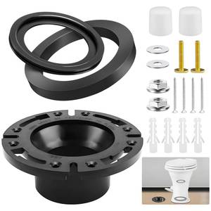 lot 16477 image: 3 in 1 Combo RV Toilet Seal Kit, with 3 in Socket Floor Flange, RV Toilet Seal Replacement for RV 300310320 Toilets, Replaces 385345892 RV Floor Flange, 385311658 Flush Seal and 385311652 Base Seal