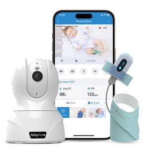 lot 16479 image: Babytone Baby Monitor - Smart Sleep Sock & 2.5K HD Camera, Track Heart Rate and Movement, CryMotion Detect, Two-Way Audio and Night Vision Baby Monitor with APP