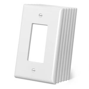 lot 16484 image: CML Jumbo Decorator Wall Plate, 6 Pack Oversized Electrical Outlet Receptacle Covers, 1-Gang White Switch Plates, Over-Size 3.5�� x 5.5��, Impact Resistant, ETL Listed