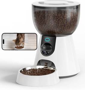 lot 16691 image: SARPAWS Automatic Cat Feeder with 2K Camera 4L Cat Food Dispenser with 5GHz WiFi & Night Vision, Low Food & Blockage Sensor, Motion & Sound Alerts, Storage Container for Multiple Pet