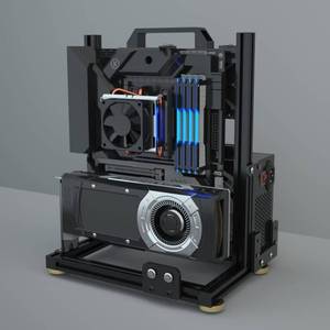 lot 17306 image: PC Creative Assembly Frame Test Bench��Open Air Frame Case, DIY Computer Motherboard Case Rack, ITX ATX MATXEATX Open Aluminum Frame Chassis (MATX)