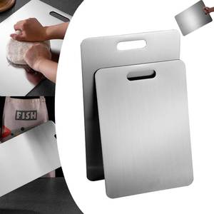 lot 18029 image: Titanium Cutting Board,2025 New Upgrade Titanium Cutting Boards for Kitchen, Stainless Steel Food Grade for Meat Fruit & Vegetable (9.44  5.90in 1pcs)