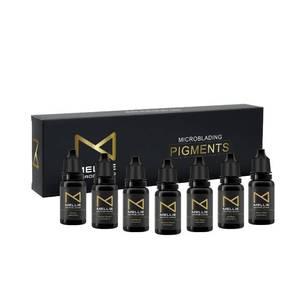 lot 18045 image: M - Microblading Ink Set - 7 Medical-Grade Pigments - Professional Permanent Makeup Ink for Eyebrows