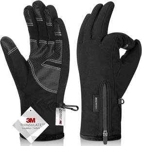 lot 18054 image: Balhvit -10�� Waterproof Winter Gloves for Men & Women, 5-Layer Ski & Snow Gloves for Cold Weather, Breathable Warm Gloves with Touch Screen Fingers (M, Black)