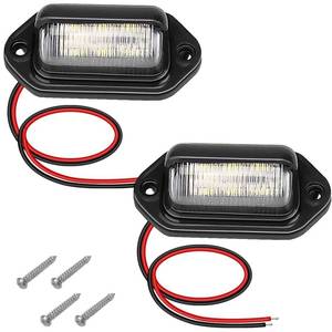 lot 18075 image: ecocstm 2 PCS White LED License Plate Light, 6-SMD Waterproof Tag Lights, 12V-24V DC Lamp Taillight, Step Courtesy Light Dome Cargo Lights for Truck SUV Van RV Trailer
