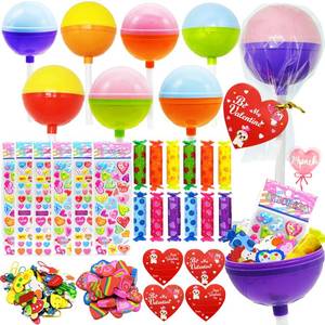 lot 19699 image: WODMAZ 24 Pack Lollipop-Shaped Stationery Set with Cards Highlighters Stickers Erasers Paperclips for Classroom Gifts Exchange, Easter Stationery Gifts, Goodies Bag Prizes